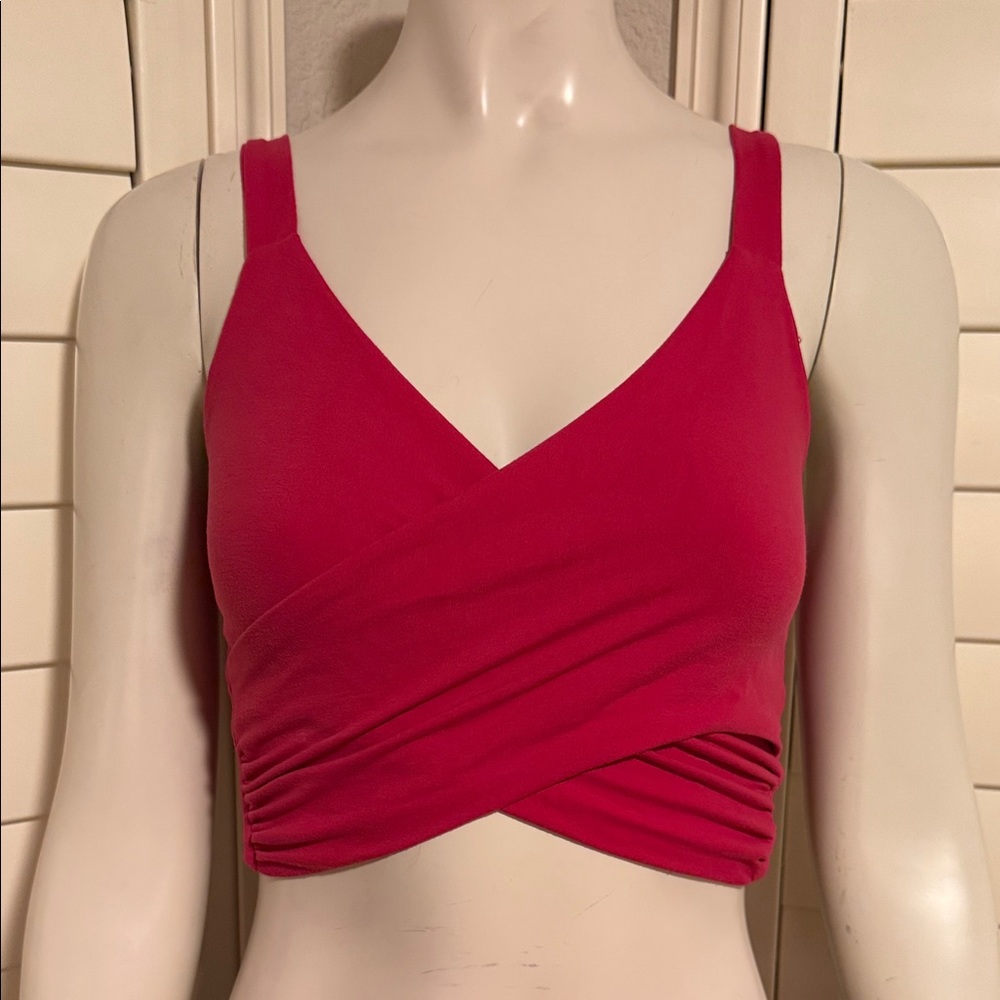 Bebe Crossed Pink Crop Top